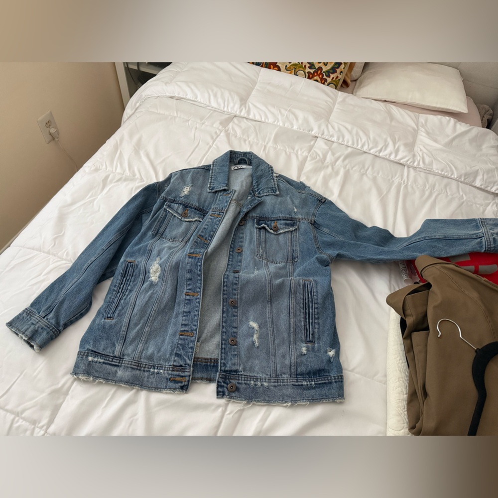 Zara Distressed Denim Jacket